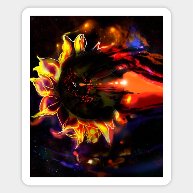 SUN flower black hole nebula Sticker by sandpaperdaisy